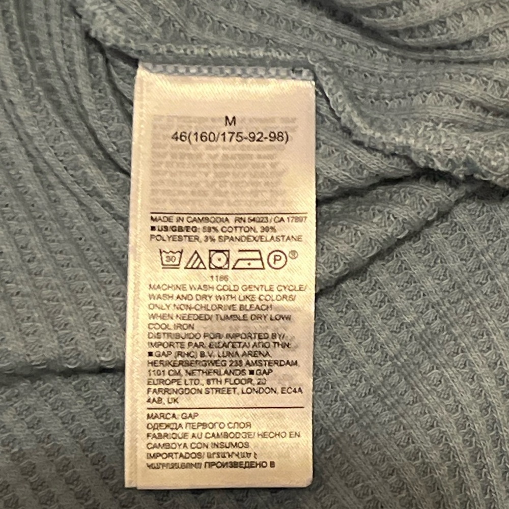 GAP Oversized Turtleneck Light Blue size Medium Heavyweight Waffle - Picture 8 of 10